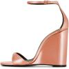 imageWomen Wedge High Heels Sandals Square Open Toe Ankle Strap Fashion Summer Dress Shoes Size 415 USCoral