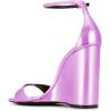 imageWomen Wedge High Heels Sandals Square Open Toe Ankle Strap Fashion Summer Dress Shoes Size 415 USPurple