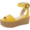 imageFSJ Women Chic Open Toe Platform Wedge High Heel Espadrilles Sandals Fashion Ankle Strap Casual Summer Beach Shoes Size 415 USYellow
