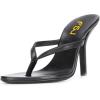 imageFSJ Women Fashion Thong Flip Flops Stiletto High Heels Slip On Almond Toe Casual Sandals Summer Beach Dressy Slipper ShoesBlack