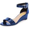 imageFSJ Women Summer Open Toe Ankle Strap Buckle Comfy Shoes Low Heels Wedge Sandal Size 415 USBlue