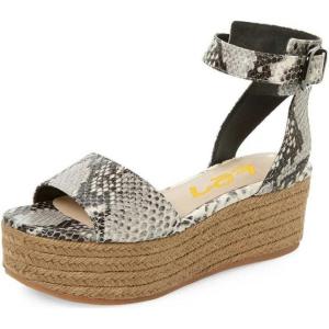 imageFSJ Women Chic Open Toe Platform Wedge High Heel Espadrilles Sandals Fashion Ankle Strap Casual Summer Beach Shoes Size 415 USSnake Print