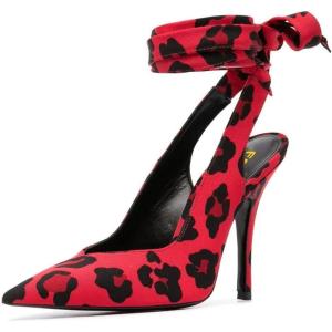 imageFSJ Women Classic Strappy Ankle Strap Lace up Mid Heels Pointed Toe Stylish Stiletto Sandals Slingback Sexy Wedding Prom Shoes Size 415 USRed Blossom