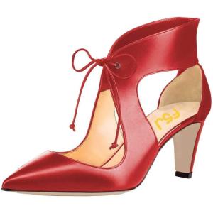 imageFSJ Women Stylish High Heel Pumps Lace Up Sandals Cut Out Stiletto Party Evening Dress Prom Shoe Size 415 M USRed7 Cm