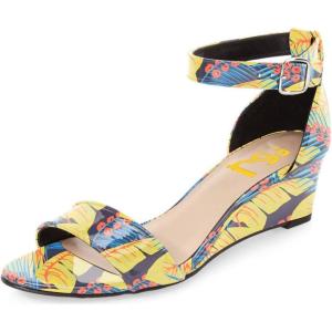 imageFSJ Women Summer Open Toe Ankle Strap Buckle Comfy Shoes Low Heels Wedge Sandal Size 415 USLeaves