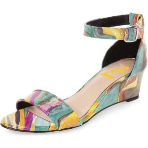 imageFSJ Women Summer Open Toe Ankle Strap Buckle Comfy Shoes Low Heels Wedge Sandal Size 415 USQuicksand