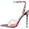 imageFSJ Women Clear Peep Toe Cross PVC Band Stiletto High Heel Ankle Strap Slingback Party Dress Sandal Shoes Size 415 USAbstract