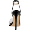 imageFSJ Women Clear Peep Toe Cross PVC Band Stiletto High Heel Ankle Strap Slingback Party Dress Sandal Shoes Size 415 USBlack