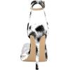 imageFSJ Women Clear Peep Toe Cross PVC Band Stiletto High Heel Ankle Strap Slingback Party Dress Sandal Shoes Size 415 USBlackWhite
