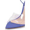 imageFSJ Women Clear Peep Toe Cross PVC Band Stiletto High Heel Ankle Strap Slingback Party Dress Sandal Shoes Size 415 USBlue