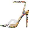 imageFSJ Women Clear Peep Toe Cross PVC Band Stiletto High Heel Ankle Strap Slingback Party Dress Sandal Shoes Size 415 USCartoon