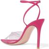 imageFSJ Women Clear Peep Toe Cross PVC Band Stiletto High Heel Ankle Strap Slingback Party Dress Sandal Shoes Size 415 USDeep Pink