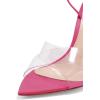 imageFSJ Women Clear Peep Toe Cross PVC Band Stiletto High Heel Ankle Strap Slingback Party Dress Sandal Shoes Size 415 USDeep Pink