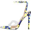 imageFSJ Women Clear Peep Toe Cross PVC Band Stiletto High Heel Ankle Strap Slingback Party Dress Sandal Shoes Size 415 USInk Blooming