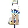 imageFSJ Women Clear Peep Toe Cross PVC Band Stiletto High Heel Ankle Strap Slingback Party Dress Sandal Shoes Size 415 USInk Blooming