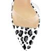 imageFSJ Women Clear Peep Toe Cross PVC Band Stiletto High Heel Ankle Strap Slingback Party Dress Sandal Shoes Size 415 USInk Painting