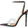 imageFSJ Women Clear Peep Toe Cross PVC Band Stiletto High Heel Ankle Strap Slingback Party Dress Sandal Shoes Size 415 USLines