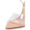 imageFSJ Women Clear Peep Toe Cross PVC Band Stiletto High Heel Ankle Strap Slingback Party Dress Sandal Shoes Size 415 USNude