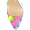 imageFSJ Women Clear Peep Toe Cross PVC Band Stiletto High Heel Ankle Strap Slingback Party Dress Sandal Shoes Size 415 USRainbow