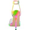 imageFSJ Women Clear Peep Toe Cross PVC Band Stiletto High Heel Ankle Strap Slingback Party Dress Sandal Shoes Size 415 USRainbow