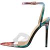 imageFSJ Women Clear Peep Toe Cross PVC Band Stiletto High Heel Ankle Strap Slingback Party Dress Sandal Shoes Size 415 USRock