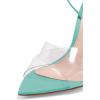 imageFSJ Women Clear Peep Toe Cross PVC Band Stiletto High Heel Ankle Strap Slingback Party Dress Sandal Shoes Size 415 USTurquoise