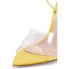 imageFSJ Women Clear Peep Toe Cross PVC Band Stiletto High Heel Ankle Strap Slingback Party Dress Sandal Shoes Size 415 USYellow
