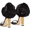 imageFSJ Women Flower Gold Metal Chain Chunky High Heels Ankle Strap Sandals Open Toe Fashion Summer Dressy Shoes Size 415 USBlack