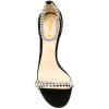 imageFSJ Women Flower Gold Metal Chain Chunky High Heels Ankle Strap Sandals Open Toe Fashion Summer Dressy Shoes Size 415 USBlack Crystal
