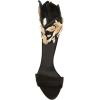 imageFSJ Women Flower Gold Metal Chain Chunky High Heels Ankle Strap Sandals Open Toe Fashion Summer Dressy Shoes Size 415 USBlack Vine
