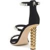 imageFSJ Women Flower Gold Metal Chain Chunky High Heels Ankle Strap Sandals Open Toe Fashion Summer Dressy Shoes Size 415 USBlackstar