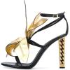 imageFSJ Women Flower Gold Metal Chain Chunky High Heels Ankle Strap Sandals Open Toe Fashion Summer Dressy Shoes Size 415 USBlackwinemill