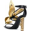 imageFSJ Women Flower Gold Metal Chain Chunky High Heels Ankle Strap Sandals Open Toe Fashion Summer Dressy Shoes Size 415 USBlackwinemill