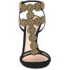 imageFSJ Women Flower Gold Metal Chain Chunky High Heels Ankle Strap Sandals Open Toe Fashion Summer Dressy Shoes Size 415 USDots