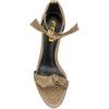 imageFSJ Women Flower Gold Metal Chain Chunky High Heels Ankle Strap Sandals Open Toe Fashion Summer Dressy Shoes Size 415 USGold Bows
