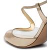 imageFSJ Women Flower Gold Metal Chain Chunky High Heels Ankle Strap Sandals Open Toe Fashion Summer Dressy Shoes Size 415 USGold Clear