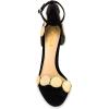 imageFSJ Women Flower Gold Metal Chain Chunky High Heels Ankle Strap Sandals Open Toe Fashion Summer Dressy Shoes Size 415 USGold Dots