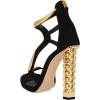 imageFSJ Women Flower Gold Metal Chain Chunky High Heels Ankle Strap Sandals Open Toe Fashion Summer Dressy Shoes Size 415 USGold S