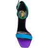 imageFSJ Women Flower Gold Metal Chain Chunky High Heels Ankle Strap Sandals Open Toe Fashion Summer Dressy Shoes Size 415 USGreen Purple