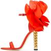 imageFSJ Women Flower Gold Metal Chain Chunky High Heels Ankle Strap Sandals Open Toe Fashion Summer Dressy Shoes Size 415 USOrange