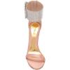 imageFSJ Women Flower Gold Metal Chain Chunky High Heels Ankle Strap Sandals Open Toe Fashion Summer Dressy Shoes Size 415 USPink Satin