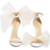 imageFSJ Women Flower Gold Metal Chain Chunky High Heels Ankle Strap Sandals Open Toe Fashion Summer Dressy Shoes Size 415 USWhite
