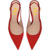 imageFSJ Women Graceful Studded Crystal Heel Pumps Pointed Toe Chunky High Heel Back Strap Buckle Slingback Summer Party Dress Sandal Shoes Size 415 USRed