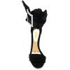 imageFSJ Women Open Toe Stylish Sandal Ankle Strap Chunky Block High Thick Heels Wedding Party Ballroom Prom Shoes US Size 415 USBlack