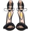 imageFSJ Women Open Toe Stylish Sandal Ankle Strap Chunky Block High Thick Heels Wedding Party Ballroom Prom Shoes US Size 415 USBlack Feather