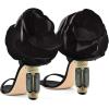 imageFSJ Women Open Toe Stylish Sandal Ankle Strap Chunky Block High Thick Heels Wedding Party Ballroom Prom Shoes US Size 415 USBlack Flower
