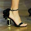 imageFSJ Women Open Toe Stylish Sandal Ankle Strap Chunky Block High Thick Heels Wedding Party Ballroom Prom Shoes US Size 415 USBlack Flower