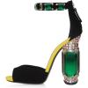imageFSJ Women Open Toe Stylish Sandal Ankle Strap Chunky Block High Thick Heels Wedding Party Ballroom Prom Shoes US Size 415 USBlack Yellow