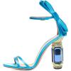 imageFSJ Women Open Toe Stylish Sandal Ankle Strap Chunky Block High Thick Heels Wedding Party Ballroom Prom Shoes US Size 415 USBlue