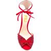 imageFSJ Women Open Toe Stylish Sandal Ankle Strap Chunky Block High Thick Heels Wedding Party Ballroom Prom Shoes US Size 415 USCrimson